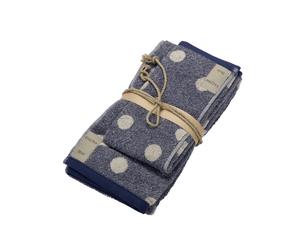 FAZZINI SET 2 ASCIUGAMANI VISO E OSPITE IN SPUGNA 100% COTONE - POIS