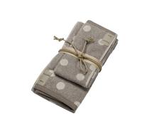 FAZZINI Set asciugamani spugna 1+1 "POIS " BEIGE NATURALE