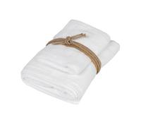 FAZZINI Set asciugamani spugna 1+1 "SQUARE" bianco
