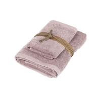FAZZINI Set asciugamani spugna 1+1 "SQUARE" rosa