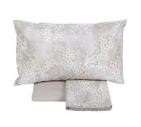 Fazzini, Set Lenzuola Matrimoniale Cotone, Lenzuola Percalle Kimono, Colore: Naturale