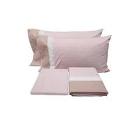 Fazzini Soft Flanella di cotone Completo lenzuola Matrimoniale (148 Rosa Cipria)