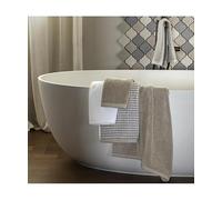 Fazzini Square Coppia ospite e Asciugamano - Colore: SQUCOPP - Jacquard Corda/TRAVERTINO