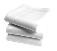 Fazzoletti bianchi arrotolati di alta qualità, 100% cotone, dimensioni 45 x 45 cm, cofanetto 3 pezzi, modello ALBIN, bianco, 45 cm