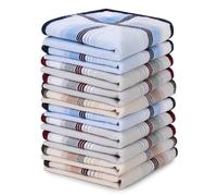 Fazzoletti Cotone Uomo 100%, 12 Pezzi Da Taschino Set, 40X40 cm, Classici A Righe per Matrimonio, Business - Fazzoletti di Stoffa