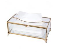 Fazzoletti di Carta Box, SLHEQING Porta Fazzoletti Rettangolare, Scatola Fazzoletti in Vetro, Portafazzoletti da Tavolo per Comò, Bagno, Hotel, Restaurant, Büro