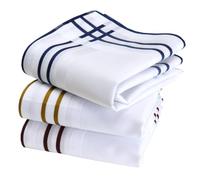Fazzoletti in tessuto da uomo, 100% cotone pettinato, 45 x 45 cm, 3 pezzi, modello A19