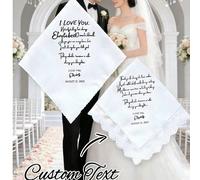 Fazzoletto da sposa personalizzato con stampa di lettere personalizzate, regalo perfetto per la sposa per asciugare le lacrime di gioia nel giorno del matrimonio. Adatto per addio al nubilato, festa d
