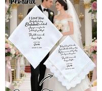 Fazzoletto da sposa personalizzato con stampa di lettere personalizzate, regalo perfetto per la sposa per asciugare le lacrime di gioia nel giorno del matrimonio. Adatto per addio al nubilato, festa d