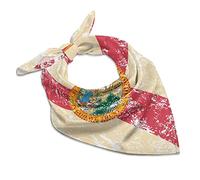 Fazzoletto quadrato stile retrò Florida con bandiera dello Stato della Florida sciarpa stampata bandana morbida maschera per il viso fazzoletti bomboniere, Stile:, 18"x18"