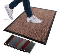 FB FunkyBuys Zerbino lavabile, per interni ed esterni, antiscivolo, resistente, in gomma, altamente assorbente, perfetto per cucina, casa e ingresso in hotel (marrone, 60 x 120 cm)