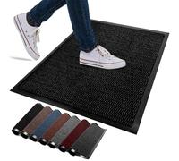 FB FunkyBuys Zerbino lavabile, per interni ed esterni, antiscivolo, resistente, in gomma, altamente assorbente, perfetto per cucina, casa e ingresso in hotel (nero, 60 x 120 cm)