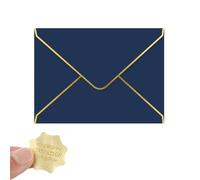 FBANULPEX Biglietti d'invito per feste di matrimonio, 20 buste A7 perlescenti adesivi con bordo in lamina d'oro Invito a nozze 5x7 multicolore(Dark Blue)