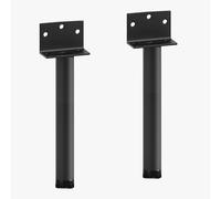 FBANULPEX Gambe per mobili industriali per impieghi gravosi, Set di 2 gambe regolabili for mobili in metallo multicolore 18-30 cm con viti(Black,30cm)