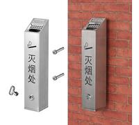 FBANULPEX Posacenere da Esterno a Parete, Posacenere Commerciale da Parete, Contenitore for Mozziconi di Sigaretta in Acciaio Inox(Color 1,40x9cm)