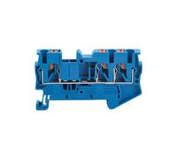 FBANULPEX PT Senza Viti per Cavi elettrici, Morsettiera for Montaggio su Guida DIN PT 2.5-Twin 3 conduttori a Molla a Pressione(Blue)