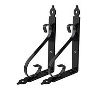 FBANULPEX Supporti a L per mensole a muro, Confezione da 2 staffe for mensole 15-40 cm nero/bianco, spessore 3 mm, carico 75 kg(Black 300 * 193mm)