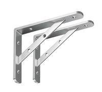 FBANULPEX Supporti a L per mensole a muro, Staffe for mensola triangolari, acciaio inossidabile da 500 mm, spessore 4 mm, confezione da 2