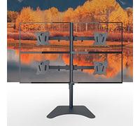 FBANULPEX Supporto universale da pavimento per TV, Supporto TV da tavolo for 4 schermi, movimento completo, inclinazione di 90 gradi, adatto for TV da 12-27 pollici, nero