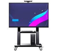 FBANULPEX Supporto universale da pavimento per TV, Supporto TV nero for TV da 40-75 pollici Carrello con ripiano e ruote