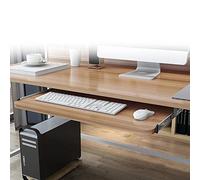 FBANULPEX Vassoio Scorrevole, Vassoio ergonomico Estraibile, Set di Tasti Personalizzati, cassetto for Tastiera da Ufficio con Altezza Regolabile(C Walnut,54 * 27 cm(21 * 11 inch))
