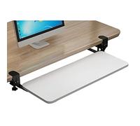 FBANULPEX Vassoio Scorrevole, Vassoio ergonomico Estraibile, Set di Tasti Personalizzati, Vassoio for Tastiera in Legno Scorrevole sotto la scrivania(White,65x25cm(26x10Inch))