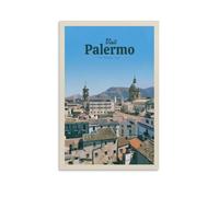 Fbaoda Palermo - Poster di Vitger, stampa artistica su tela, decorazione artistica da parete, per camera da letto, ufficio, decorazione rustica, per la casa e il soggiorno, 20 x 30 cm