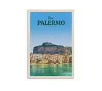 Fbaoda Palermo - Poster di Vitger, stampa artistica su tela, decorazione artistica da parete, per camera da letto, ufficio, decorazione rustica, per la casa e il soggiorno, 20 x 30 cm