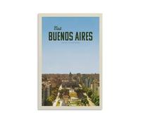 Fbaoda Poster di Buenos Aires Vitger, stampa artistica da parete su tela, per camera da letto, ufficio, decorazione artistica da parete, stile rustico, decorazione per la casa, 20 x 30 cm