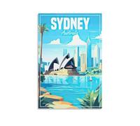 Fbaoda Poster di Sydney Australia, stampa artistica da parete con Vitger, stampa artistica da parete, per camera da letto, ufficio, decorazione rustica, per la casa e il soggiorno, 40 x 60 cm
