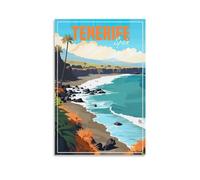 Fbaoda Poster di Tenerife Spagna Vitger, stampa artistica da parete su tela, decorazione artistica da parete per camera da letto, ufficio, decorazione rustica, per la casa e il soggiorno, 30 x 45 cm