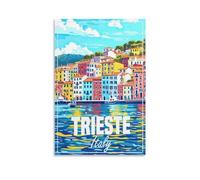 Fbaoda Trieste Italy - Poster su tela, motivo: Vitger, decorazione artistica da parete, per camera da letto, ufficio, decorazione artistica da parete, stile rustico, decorazione per la casa e il