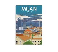Fbaoda Vitger - Poster su tela, motivo: Milano Italia, decorazione artistica da parete, per camera da letto, ufficio, decorazione artistica da parete, decorazione rustica, per la casa e il soggiorno,