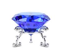 FBBULES 80mm Fermacarte Diamante in Cristallo Trasparente con Supporto, Diamanti Vetro Sintetico Fermacarte da Scrivania, Decorazione per la Casa, Nozze Diamante in Vetro Regalo di Nozze