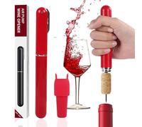 FBBULES Apribottiglie Set di Accessori da Vino, Cavatappi a Pompa, Tappo in Silicone per Bottiglie, Tappo Riutilizzabili per Vino, Regalo per Gli Amanti Del Vino