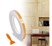 FBBULES Strisce Adesive Decorative Nastro Decorativo Impermeabile Piastrelle per Pavimenti Linee di Lamina D'oro per Parete, Armadio, Camera da Letto, Cucina(1.0cm×50m)