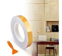 FBBULES Strisce Adesive Decorative Nastro Decorativo Impermeabile Piastrelle per Pavimenti Linee di Lamina D'oro per Parete, Armadio, Camera da Letto, Cucina(2.0cm×50m)
