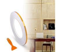 FBBULES Strisce Adesive Decorative Nastro Decorativo Impermeabile Piastrelle per Pavimenti Linee di Lamina D'oro per Parete, Armadio, Camera da Letto, Cucina(0.5cm×50m)