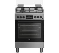 Beko - Forno Elettrico Ventilato con Grill Elettrico e Timer, coperchio in vetro, ventilazione tangenziale, Classe A, Display LED XL, Piedini, Inox - SPEDIZIONE GRATUITA