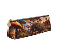 FBGHHTY Astuccio con stampa di funghi magici, grande capacità, triangolare, per uso quotidiano, scuola, università