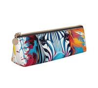 FBGHHTY Astuccio per studenti con stampa astratta con zebra animale, grande capacità, triangolare, per tutti i giorni, scuola, università