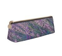 FBGHHTY Astuccio per studenti con stampa campo di lavanda viola, grande capacità, astuccio triangolare, per tutti i giorni, scuola, università