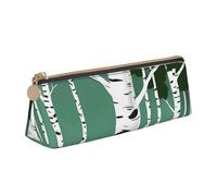 FBGHHTY Astuccio per studenti con stampa di alberi di betulla, grande capacità, triangolare, per tutti i giorni, scuola, università