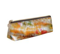 FBGHHTY Astuccio per studenti con stampa di panini al formaggio, grande capacità, triangolare, essenziale per tutti i giorni, scuola università