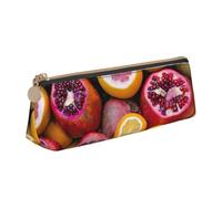 FBGHHTY Astuccio triangolare con stampa di immagini di frutta, grande capacità, per tutti i giorni, scuola, università