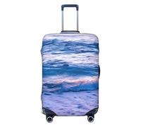 Fbghhty Beach Sunset Ocean Waves Stampa Universale Valigia Copertura per Viaggio Elastico Lavabile Copertura di Viaggio Protezione Dei Bagagli, Nero , XL