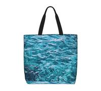 FBGHHTY Bella superficie del mare stampa leggera Tote borsa comoda riutilizzabile ecologico drogheria viaggio spiaggia lavoro