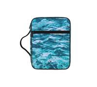 FBGHHTY Bella superficie del mare stampa morbida Bibbia Storage Bag Scripture Holder impermeabile per culto viaggio devozionale