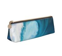 FBGHHTY Big Ocean Wave HD Print Student Pencil Case Grande Capacità Triangolo Pouch Daily Essentials School College