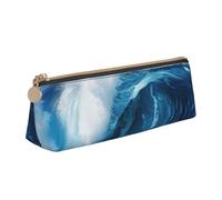 FBGHHTY Big Ocean Wave HD Print Student Pencil Case Grande Capacità Triangolo Pouch Daily Essentials School College